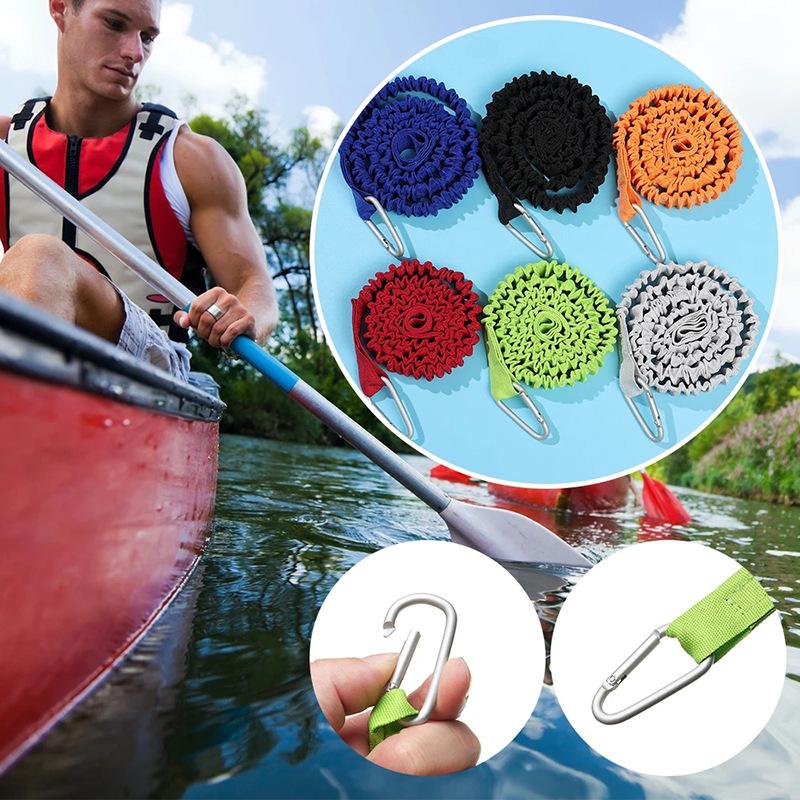 قابل للتعديل مطاطا كاياك قضيب  - مراجعة Fishing Kayak Paddle Leash وسعره