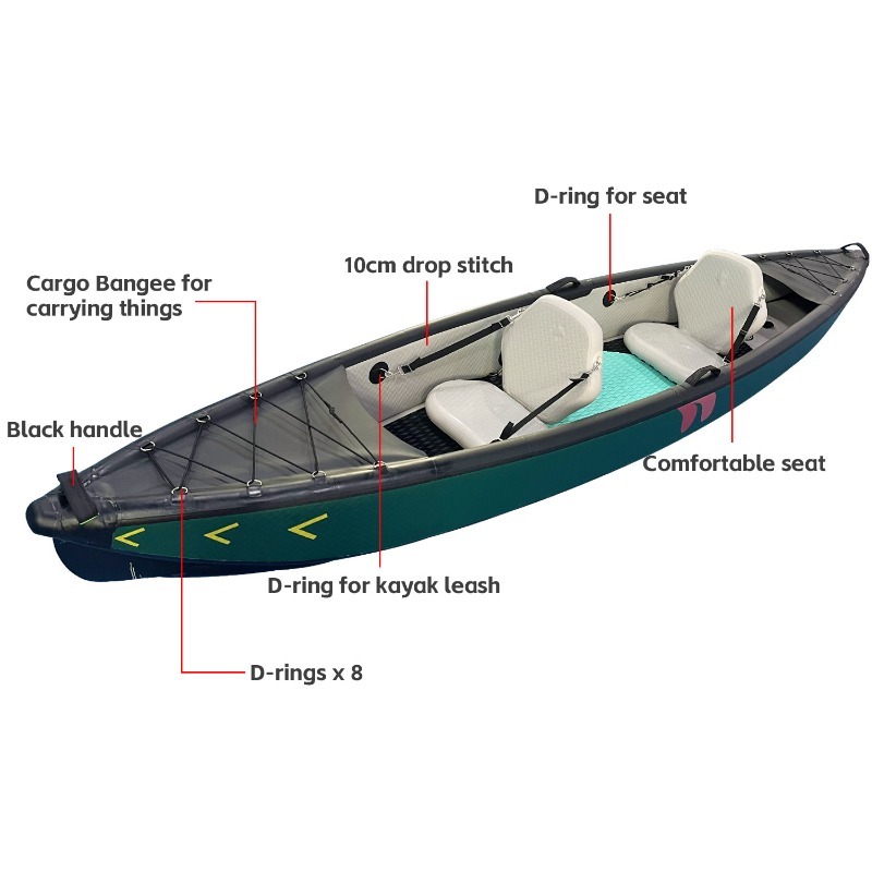تصميم جديد لقارب كاياك قابل لل - مراجعة Fishing Kayak Inflatable وسعره